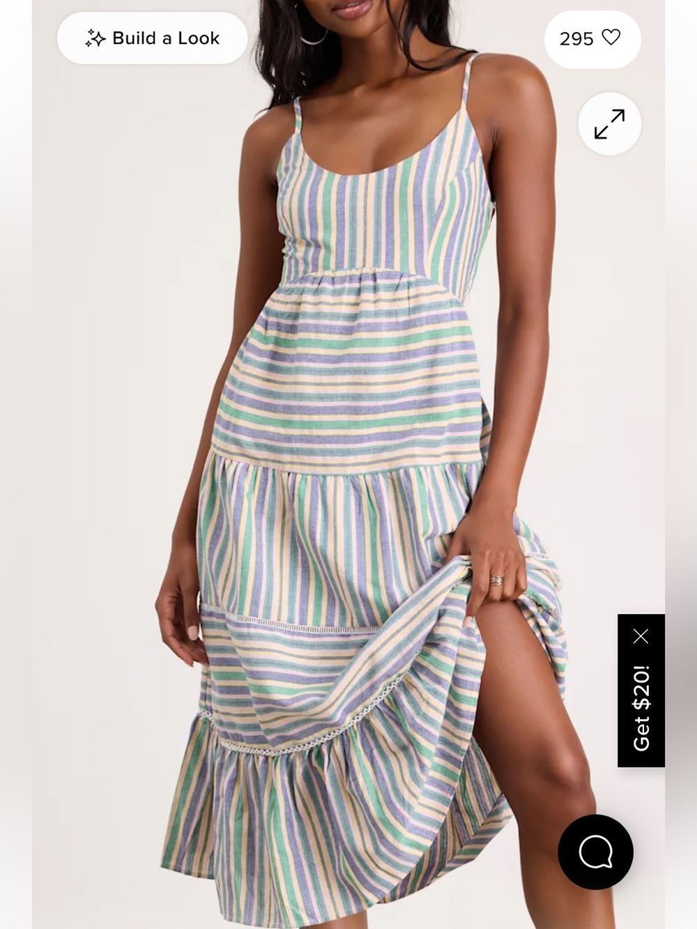 NWT Lulu’s Journi multi colored tiered midi dress